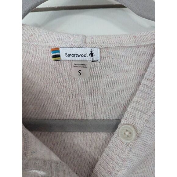 Smartwool Hooded Henley Sweater women's size Small blush pink Merino Wool blend - Picture 4 of 8